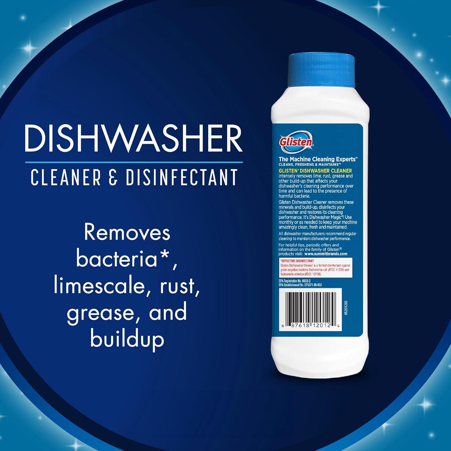 image:imageGlisten Dishwasher Cleaner Removes Limescale Rust Buildup and Grease Lemon Scent Made in the USA 12 Ounce Bottle 3Pack12 Fl Oz Pack of 1