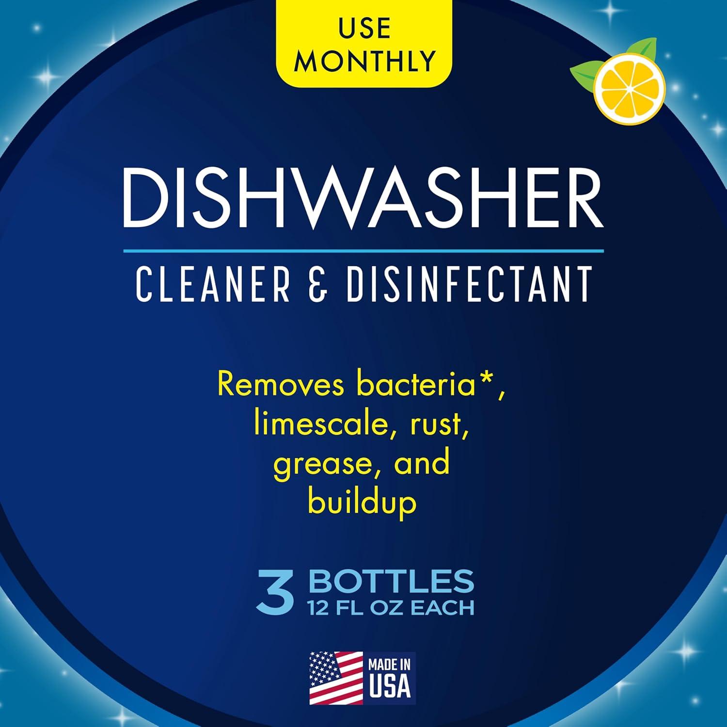 image:imageGlisten Dishwasher Cleaner Removes Limescale Rust Buildup and Grease Lemon Scent Made in the USA 12 Ounce Bottle 3Pack12 Fl Oz Pack of 3