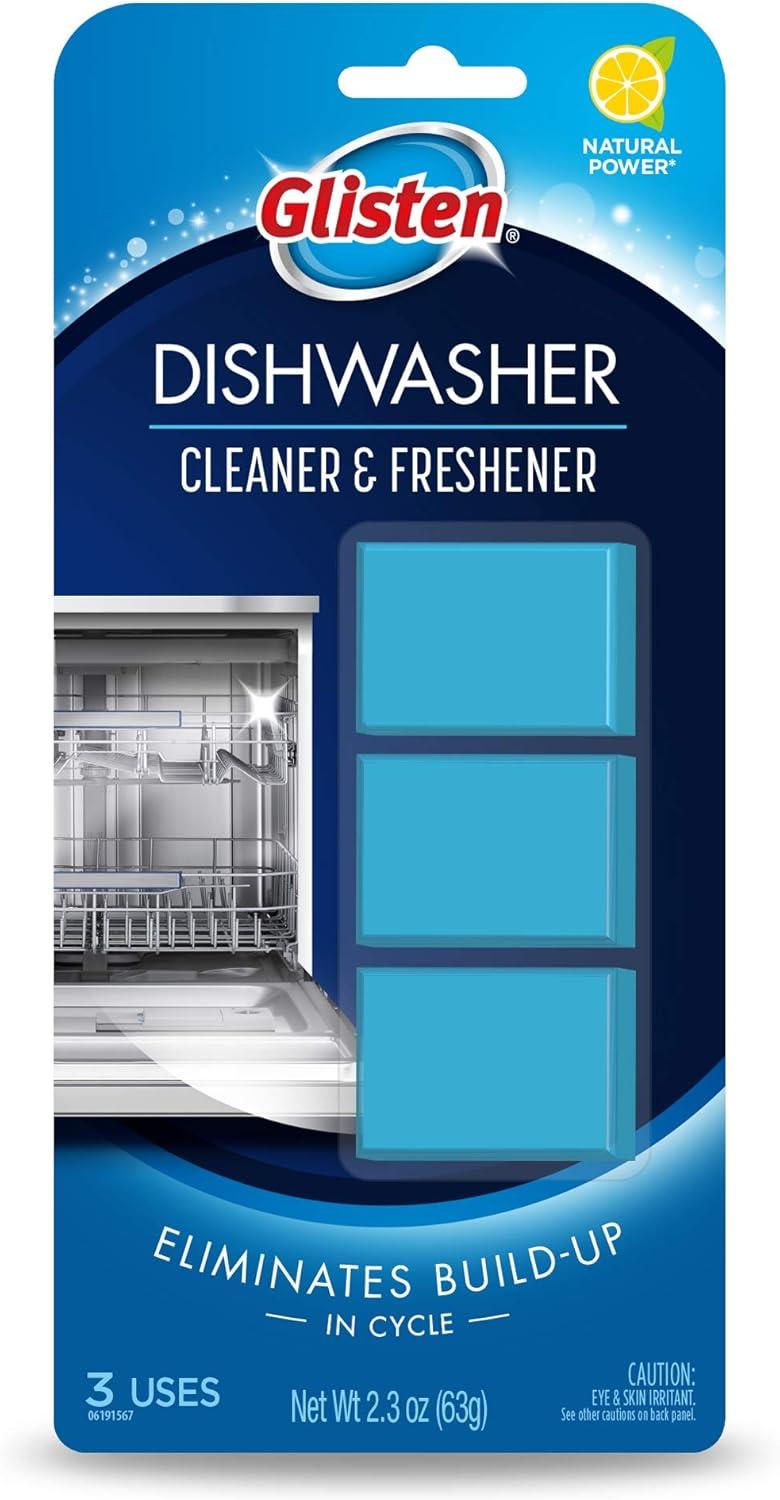 image:imageGlisten Dishwasher Cleaner and Freshener Deodorizer Cleans and Freshens During Wash Cycle Made in the USA Lemon Scent 9 Tablets3 Count Pack of 1