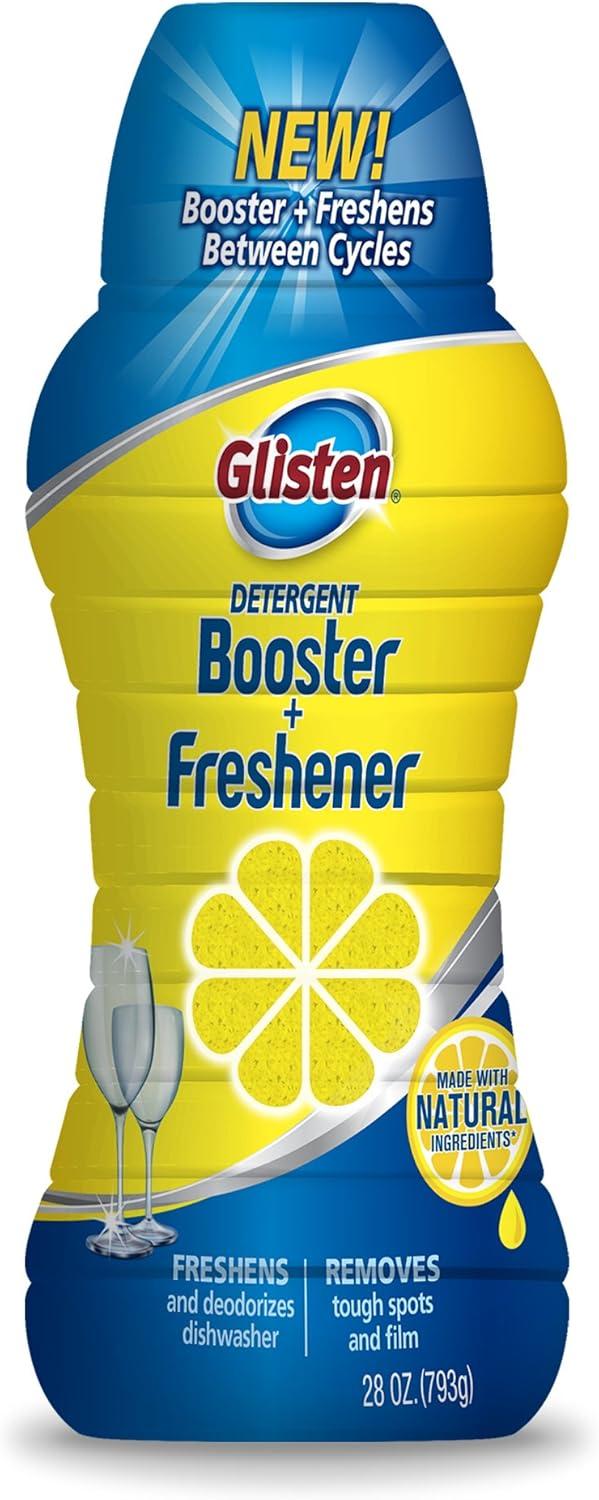 image:imageGlisten Dishwasher Detergent Booster and Freshener Helps Eliminate Odors Spots and Stains Lemon Scent Made in the USA 28 Ounce Bottle28 Ounce Pack of 6