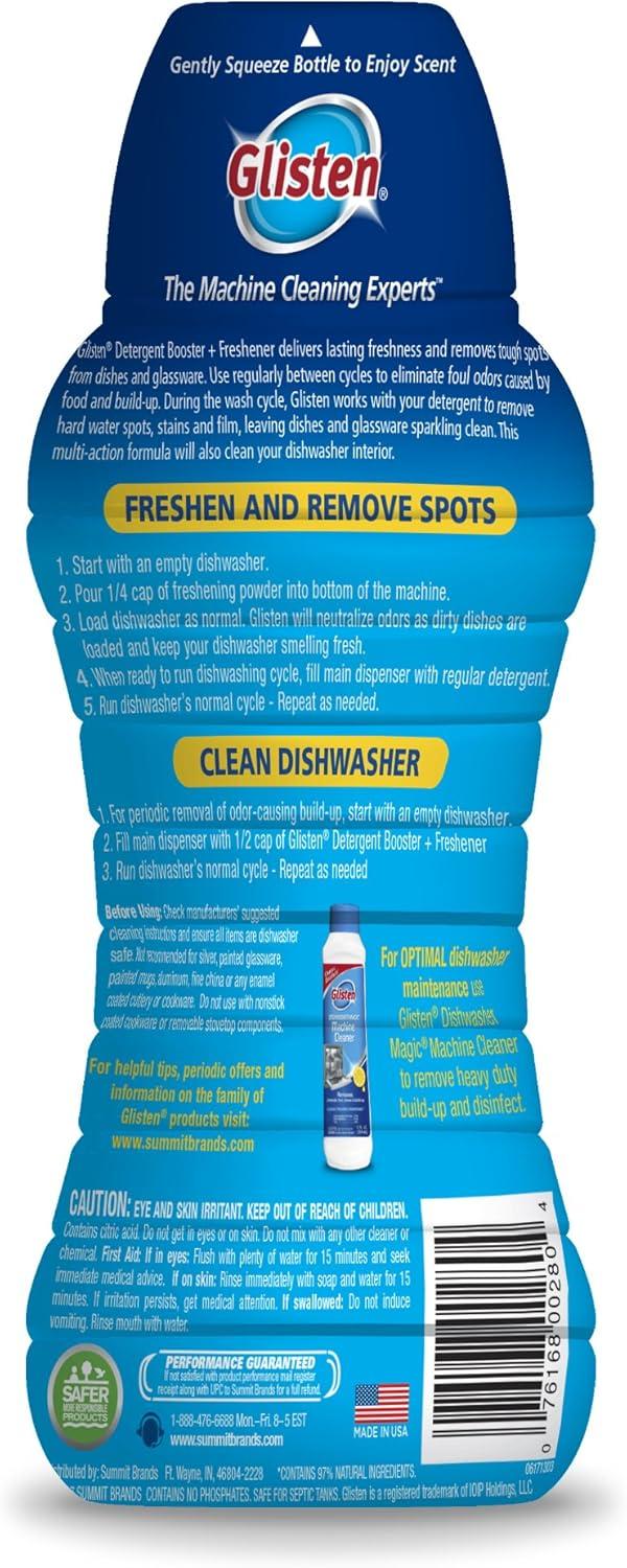 image:imageGlisten Dishwasher Detergent Booster and Freshener Helps Eliminate Odors Spots and Stains Lemon Scent Made in the USA 28 Ounce Bottle7 Ounce Pack of 4