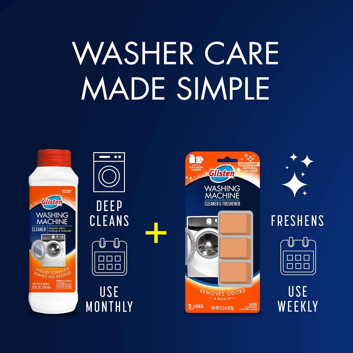 image:imageGlisten Washing Machine Cleaner Helps Remove Odor Buildup and Limescale Fresh Scent Made in the USA 12 Ounce Bottle12 Fl Oz Pack of 1