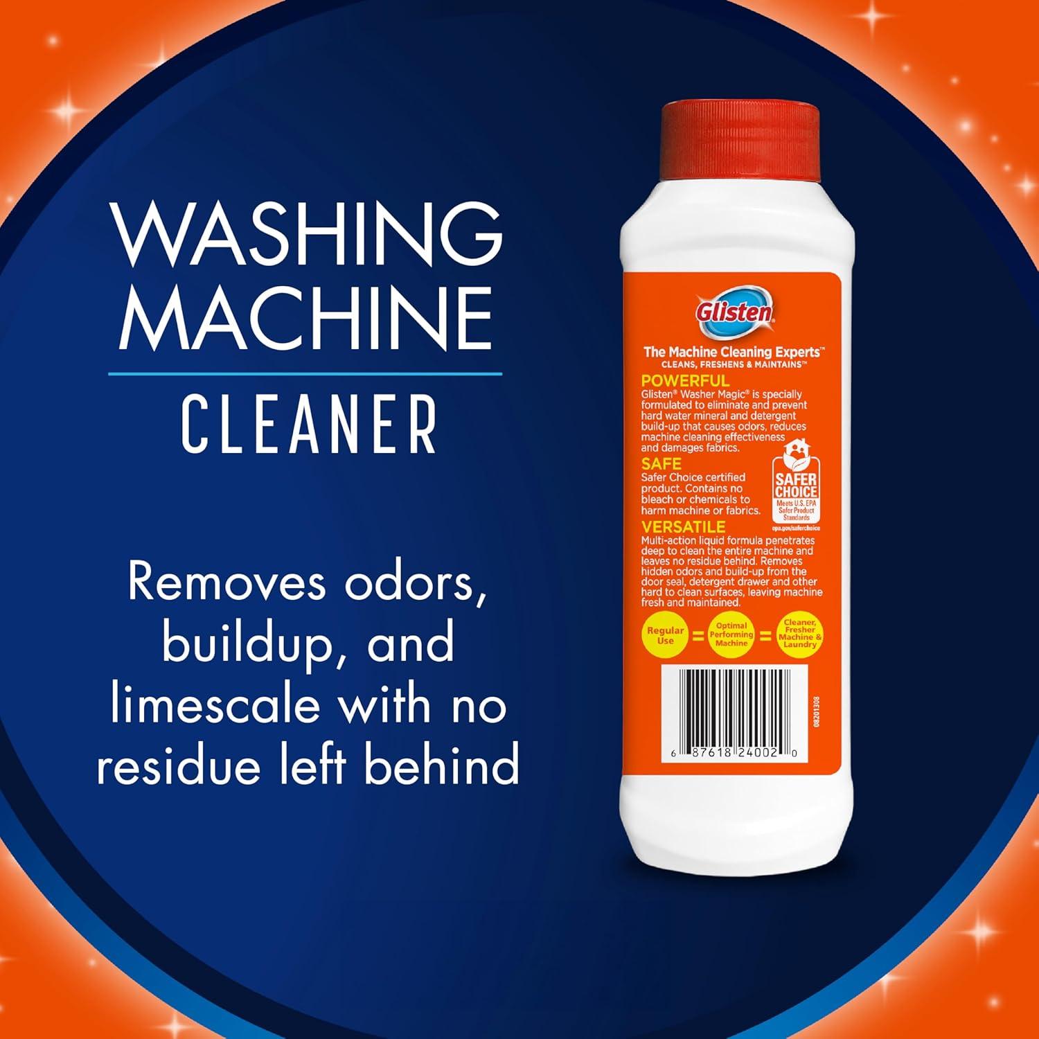 image:imageGlisten Washing Machine Cleaner Helps Remove Odor Buildup and Limescale Fresh Scent Made in the USA 12 Ounce Bottle12 Fl Oz Pack of 3