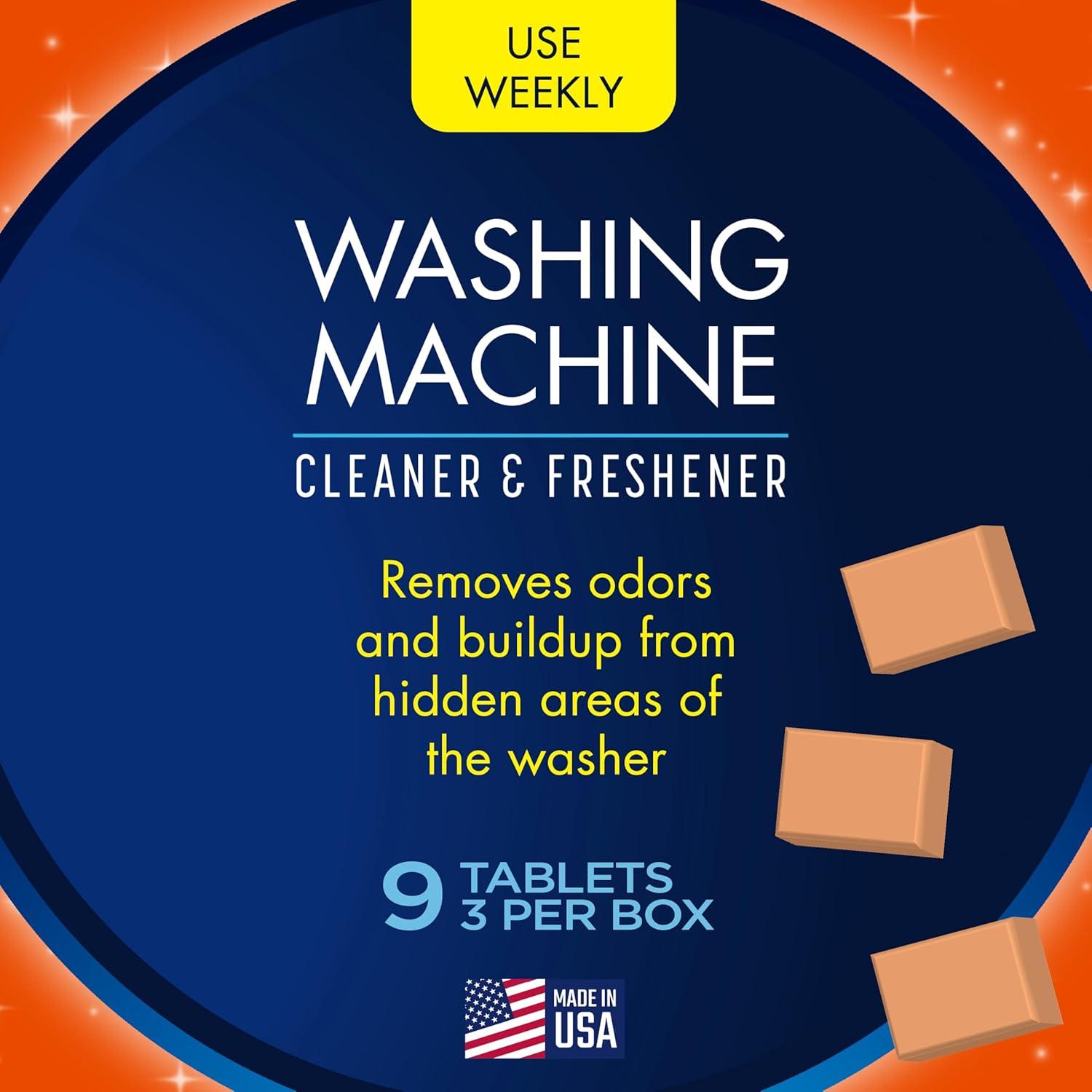 image:imageGlisten Washing Machine Cleaner and Freshener Deodorizer for All Top Load and Front Load Washers and HE Machines Made in the USA Fresh Scent 9 Tablets9 Count Pack of 1