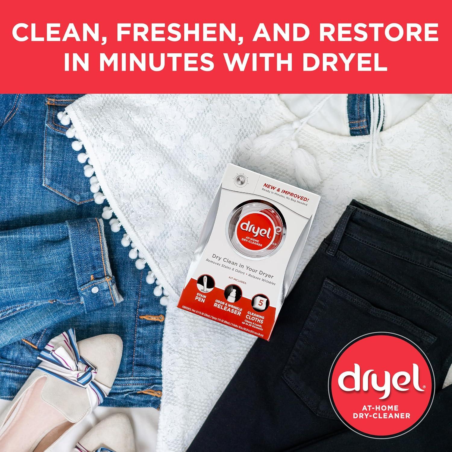 image:imagedryel AtHome Dry Cleaner Refill New and Improved Gentle Laundry Care for Special Fabrics and DryCleanOnly Clothes 12 Loads with OntheGo Stain Remover12 Count Pack of 12