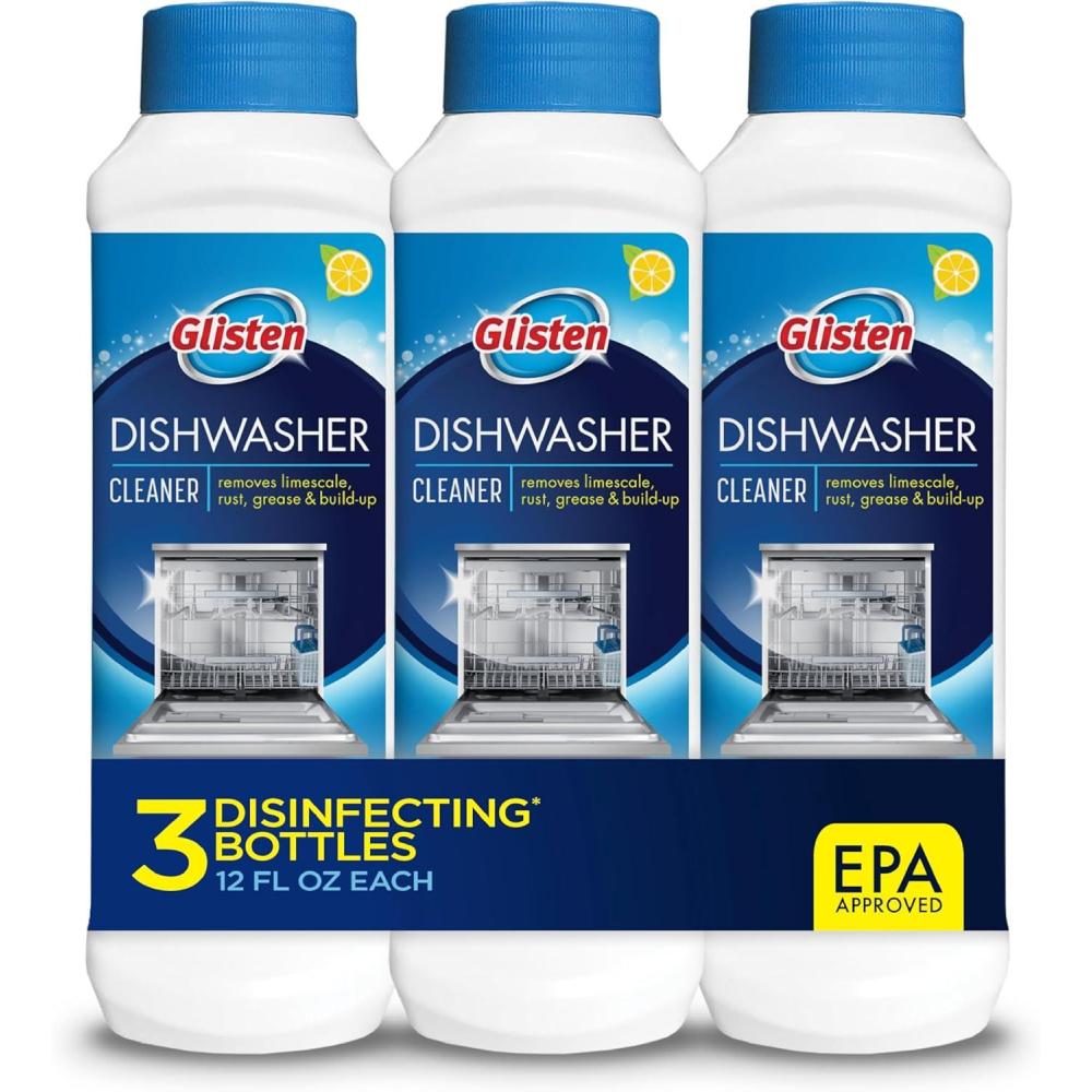 image:imageGlisten Dishwasher Cleaner Removes Limescale Rust Buildup and Grease Lemon Scent Made in the USA 12 Ounce Bottle 3Pack12 Fl Oz Pack of 3