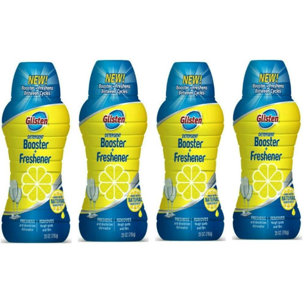 image:imageGlisten Dishwasher Detergent Booster and Freshener Helps Eliminate Odors Spots and Stains Lemon Scent Made in the USA 28 Ounce Bottle7 Ounce Pack of 4