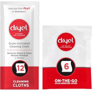 dryel At-Home Dry Cleaner Refill, New and Improved, Gentle Laundry Care for Special Fabrics and Dry-Clean-Only Clothes, 12 Loads with On-the-Go Stain Remover(12 Count (Pack of 12))