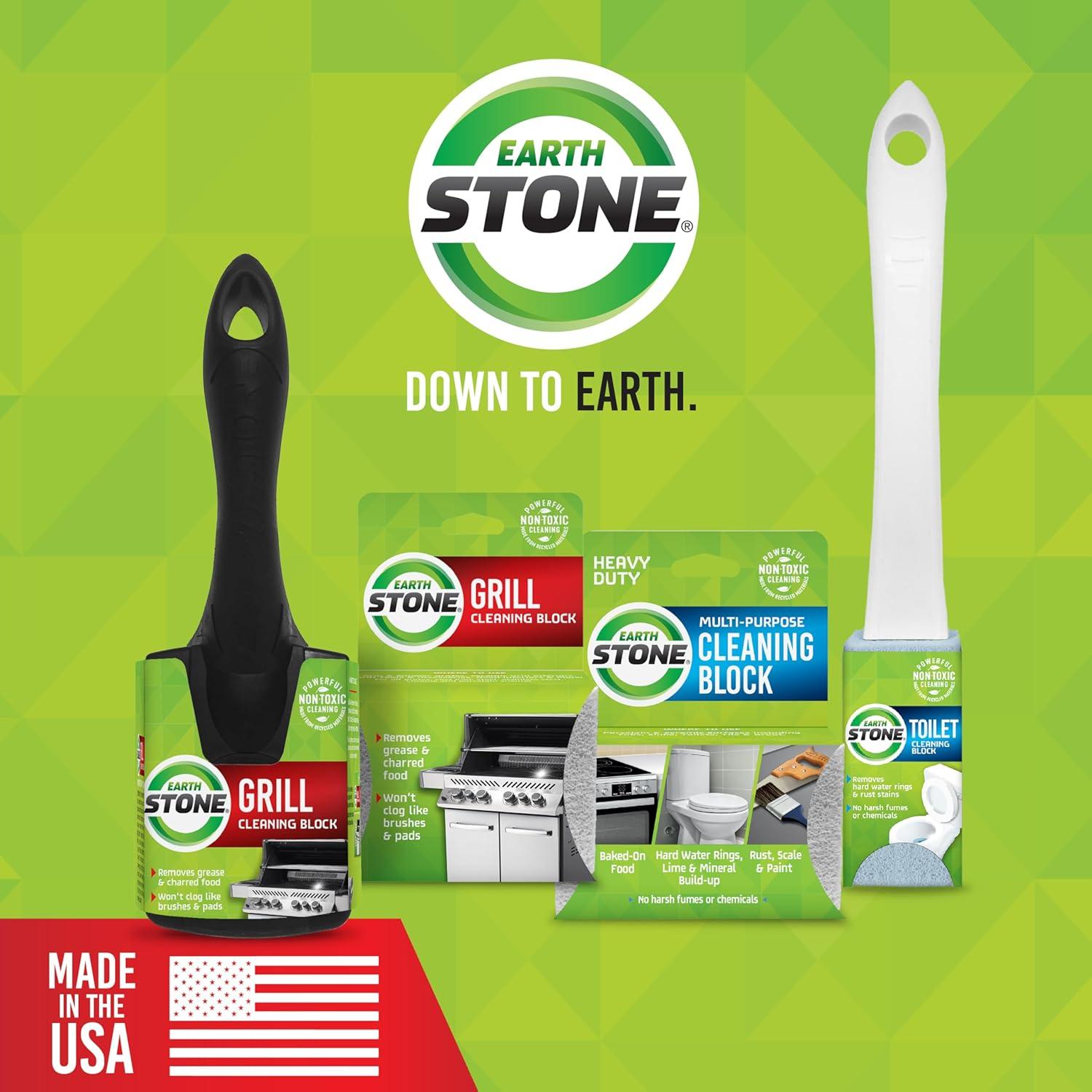 image:imageEarthStone Grill Cleaning Block Kit Bristle Free Grill Scraper 3 Grill Cleaning Blocks and 7 EZGrip Handle3 Piece Set
