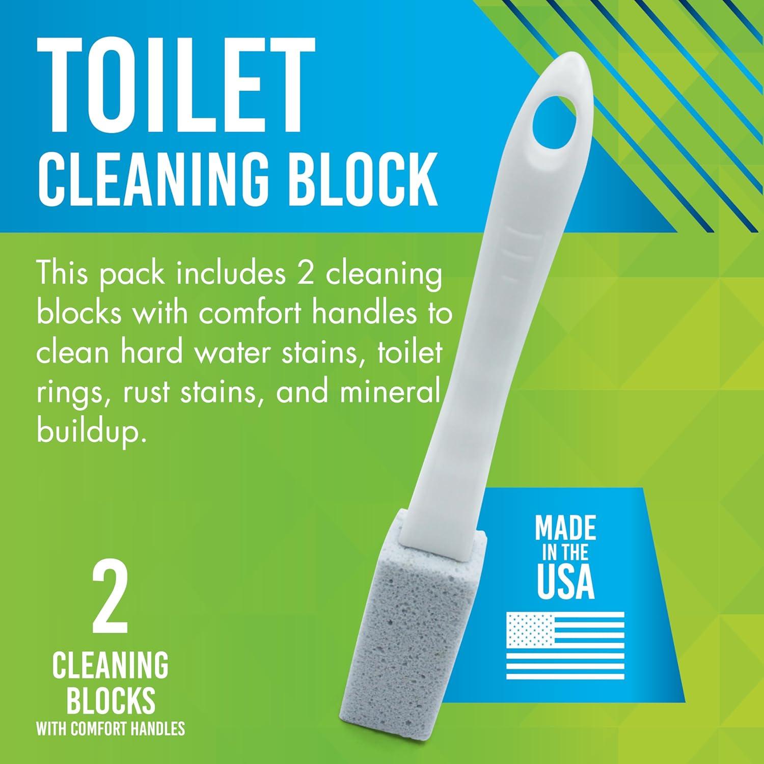 image:imageEarthStone Toilet Cleaning Block with 9 EZGrip BuiltIn Handle Removes Hardwater and Rust Stains Made in the USA 2Pack1 Count Pack of 2