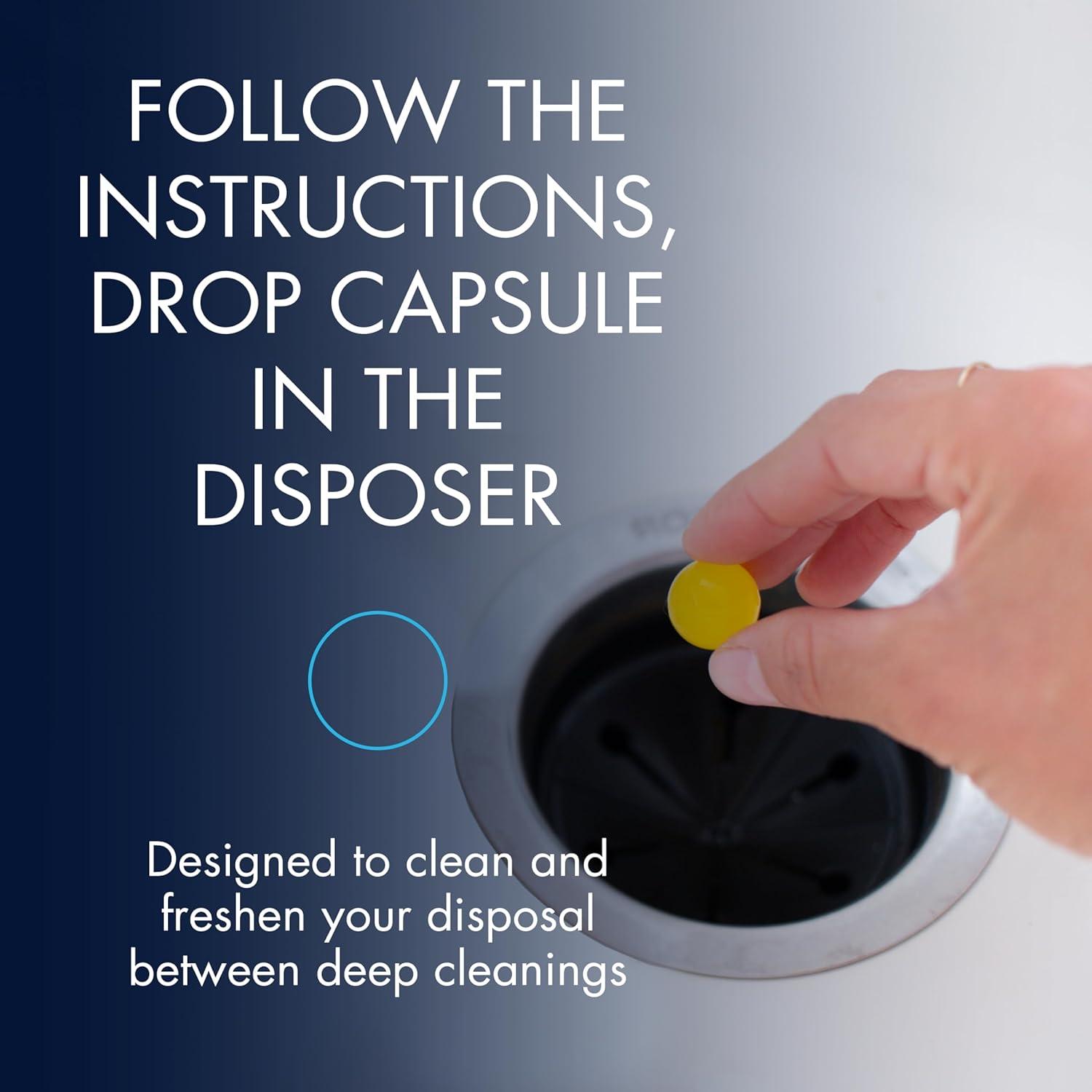 image:imageGlisten Garbage Disposer Freshener Sink Disposal Odor Eliminator Quick and EasytoUse Lemon Scent 30 Capsules Total10 Count Pack of 1