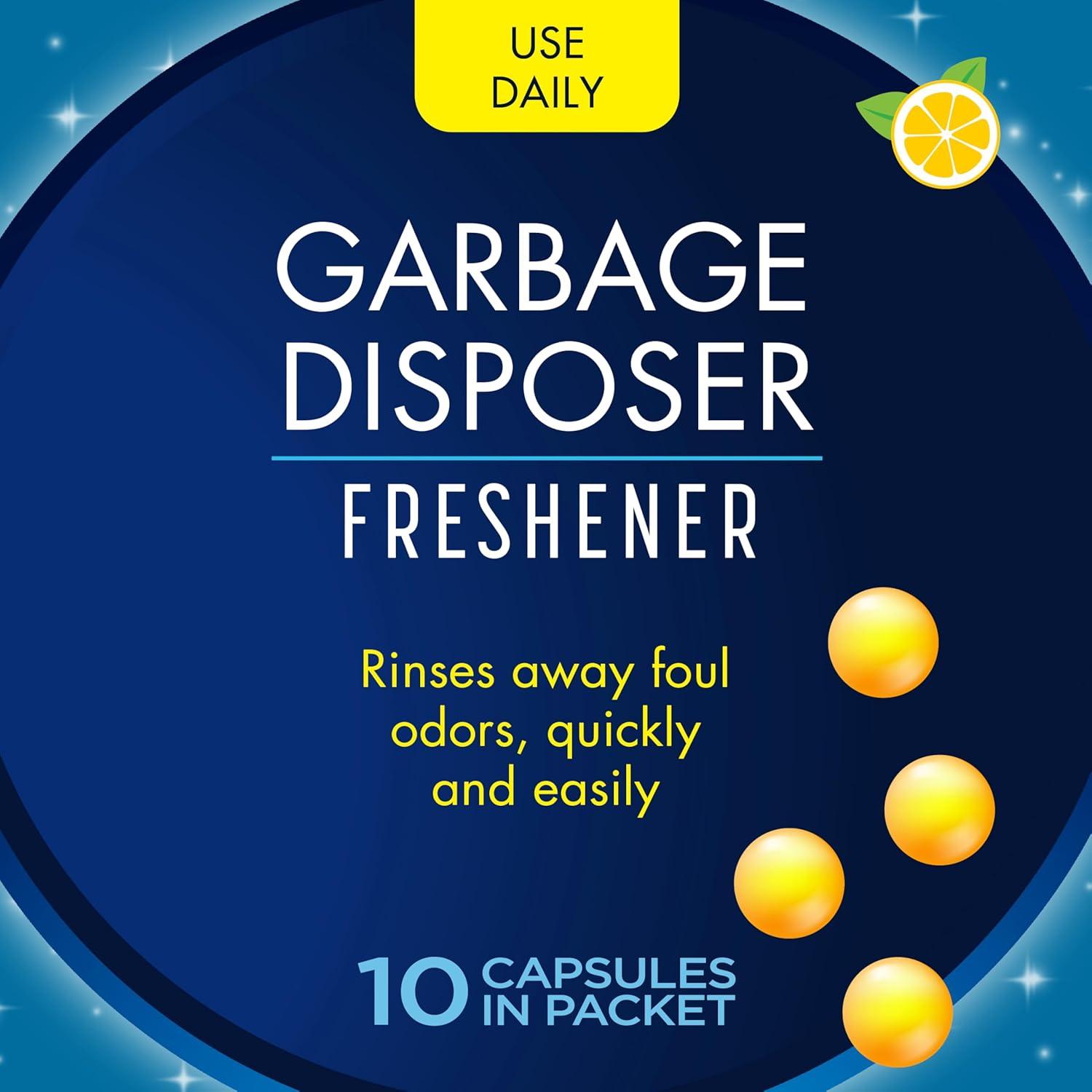 image:imageGlisten Garbage Disposer Freshener Sink Disposal Odor Eliminator Quick and EasytoUse Lemon Scent 30 Capsules Total10 Count Pack of 1