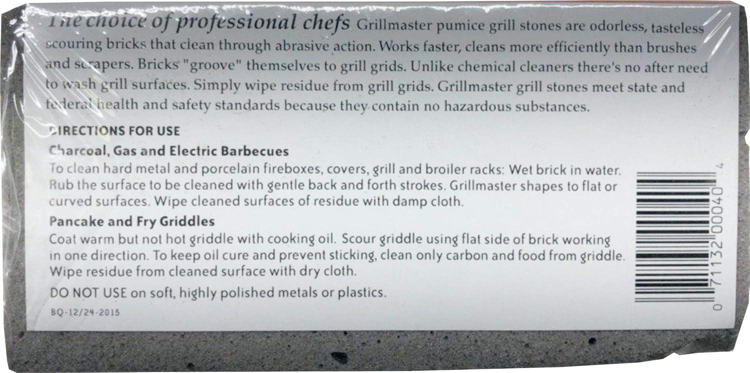 image:imageGrillmaster BQ12 BarBQ Cleaner Pumice Stone GrillBrick for Grill Cleaning Medium Size 575x275x275 inches Each1