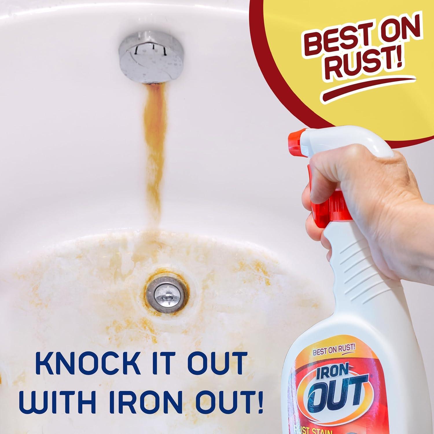 image:imageIRON OUT Rust Stain Remover Spray Gel Removes Rust Stains in Bathrooms Kitchens Laundry and Outdoors No Scrubbing Made in the USA 24 Ounces 3Pack24 Fl Oz Pack of 3