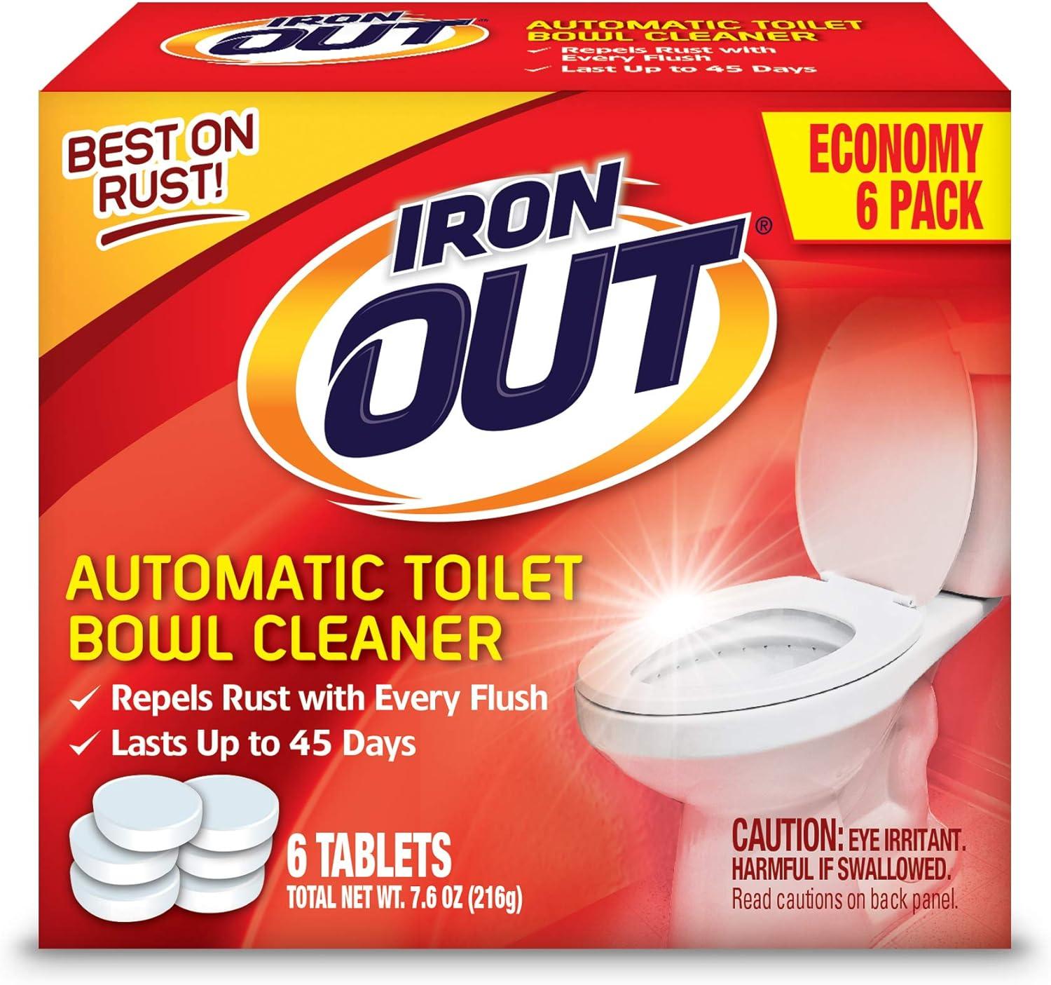 image:imageIron OUT Automatic Toilet Bowl Cleaner Tablets Helps Remove and Prevent Rust Stains with Every Flush Lasts up to 45 Days Made in the USA 2 Tablets12 Count Pack of 2