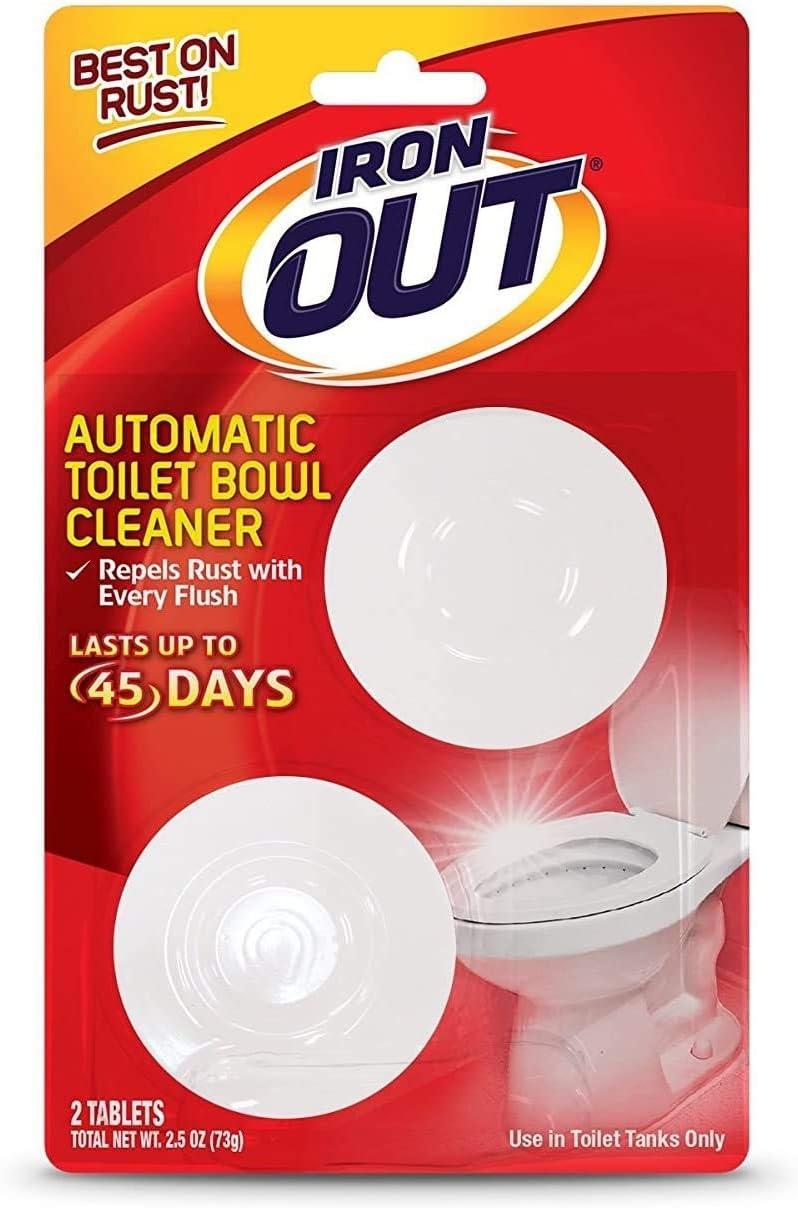 image:imageIron OUT Automatic Toilet Bowl Cleaner Tablets Helps Remove and Prevent Rust Stains with Every Flush Lasts up to 45 Days Made in the USA 2 Tablets12 Count Pack of 2