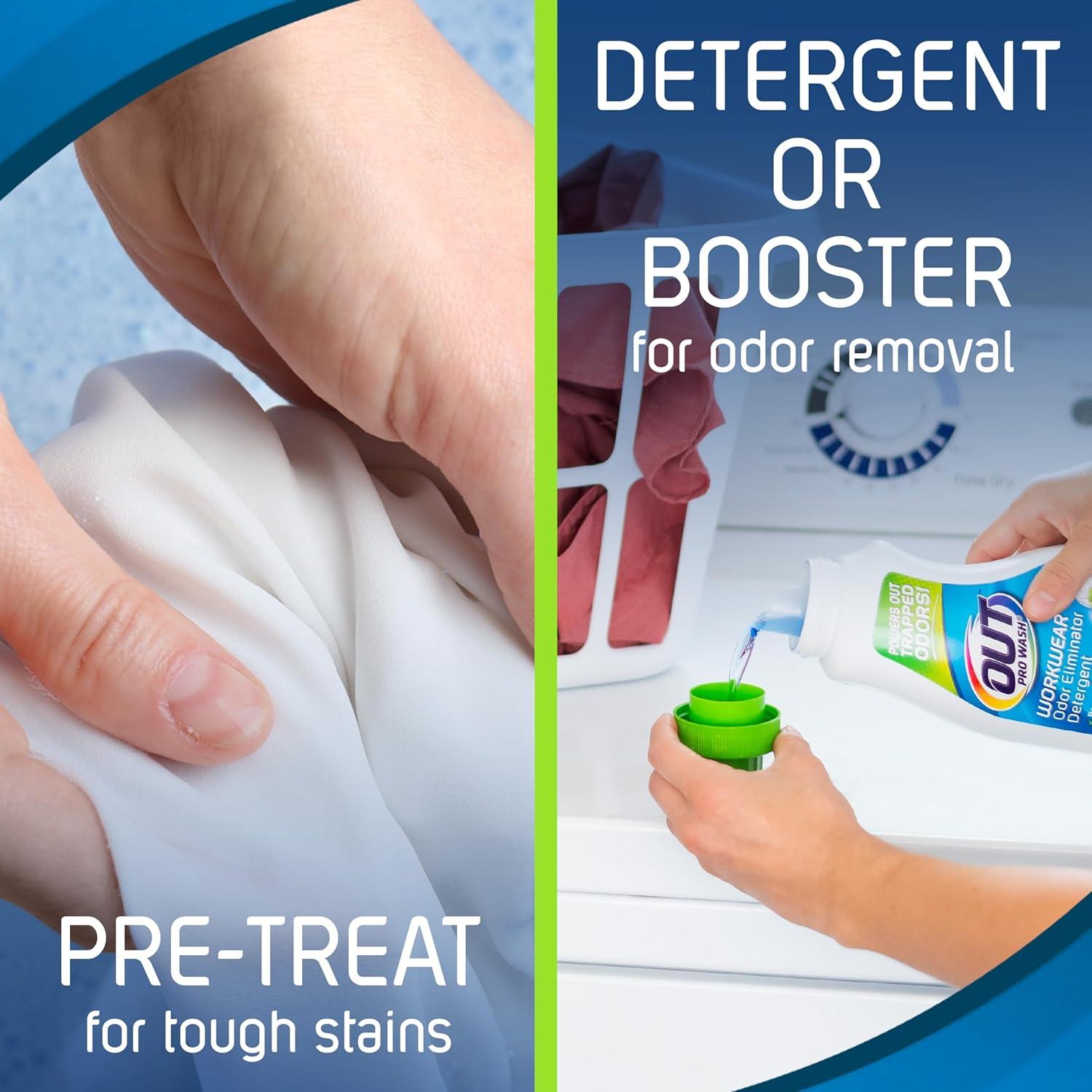 image:imageOUT ProWash Workwear Stain Remover Laundry Detergent and Odor Eliminator Great for Work Clothes Uniforms Active Wear and More Made in the USA 22 Ounce Bottle 2Pack22 Fl Oz Pack of 2