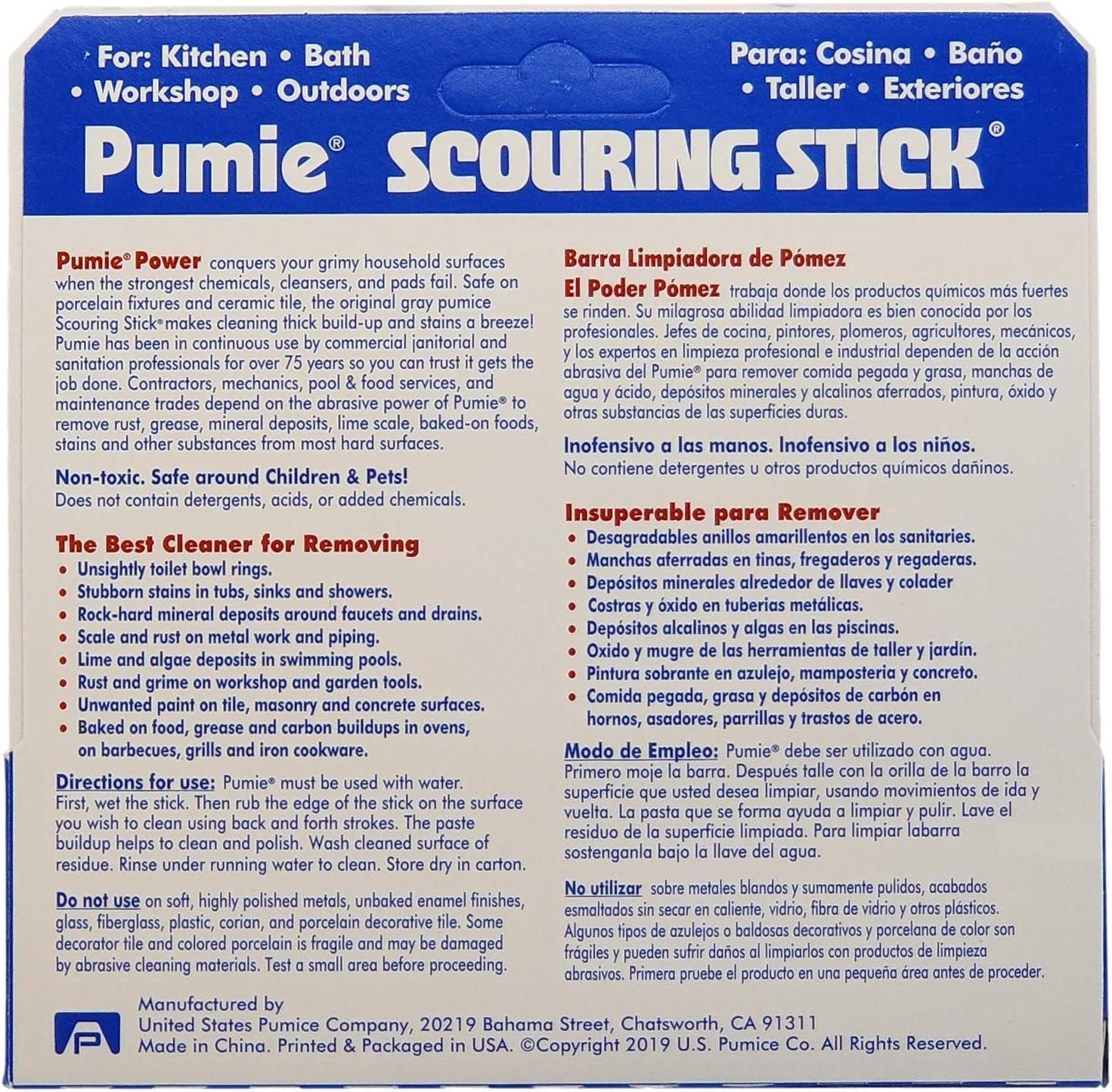 image:imagePUMIE Pumice Scouring Stick for Cleaning Toilet Rings Stain amp Hard Water Rings Tough Bathroom Pools amp Tubs Extra Strong Heavy Duty Pumice Stone for Toilet Cleaning Rust Grills amp Ovens Pack of 121 Count Pack of 60