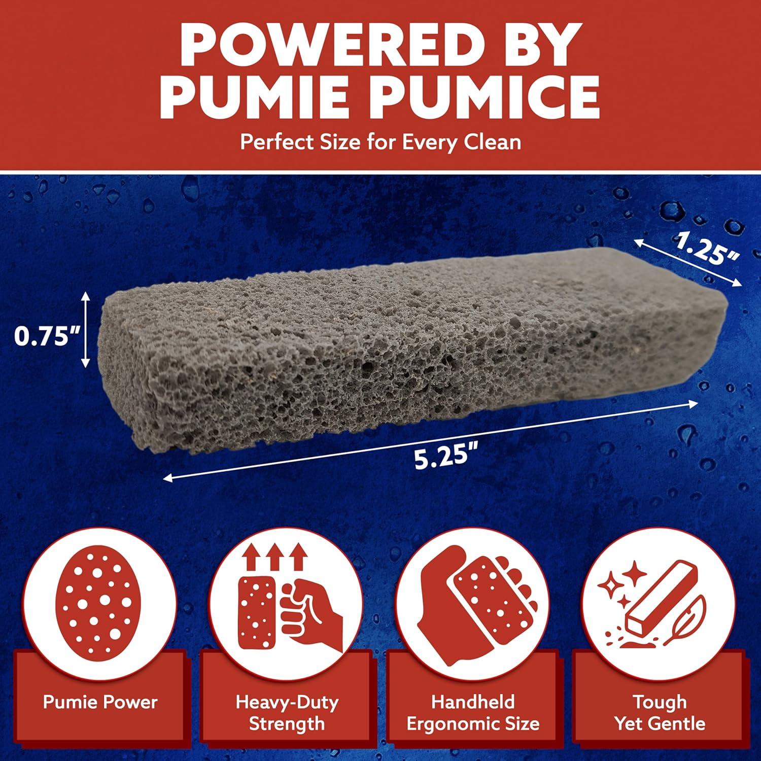image:imagePUMIE Pumice Scouring Stick for Cleaning Toilet Rings Stain amp Hard Water Rings Tough Bathroom Pools amp Tubs Extra Strong Heavy Duty Pumice Stone for Toilet Cleaning Rust Grills amp Ovens Pack of 121 Count Pack of 12