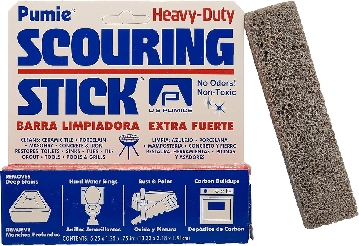 image:imagePUMIE Pumice Scouring Stick for Cleaning Toilet Rings Stain amp Hard Water Rings Tough Bathroom Pools amp Tubs Extra Strong Heavy Duty Pumice Stone for Toilet Cleaning Rust Grills amp Ovens Pack of 121 Count Pack of 60