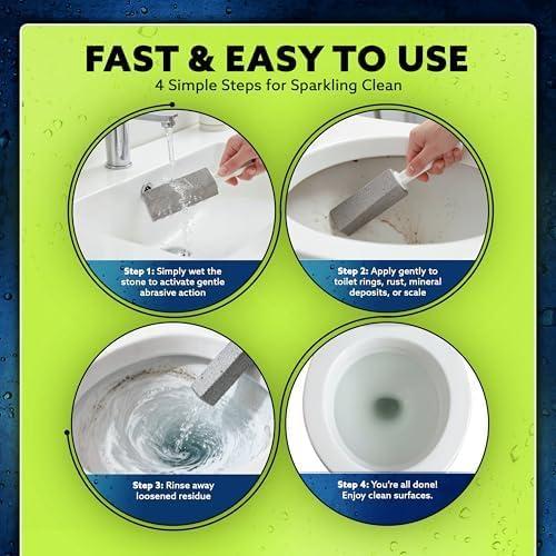 image:imagePUMIE Pumice Stone Toilet Bowl Cleaner 1Pack Heavy Duty Scouring Stick for Toilet Pumice Stone for Cleaning Rings Bowls Hard Water Stains Lime Rust Sink Includes Handle for Easy Use1 Count Pack of 12
