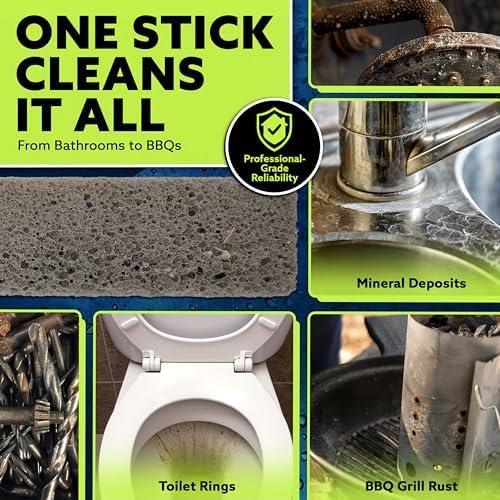 image:imagePUMIE Pumice Stone Toilet Bowl Cleaner 1Pack Heavy Duty Scouring Stick for Toilet Pumice Stone for Cleaning Rings Bowls Hard Water Stains Lime Rust Sink Includes Handle for Easy Use1 Count Pack of 12