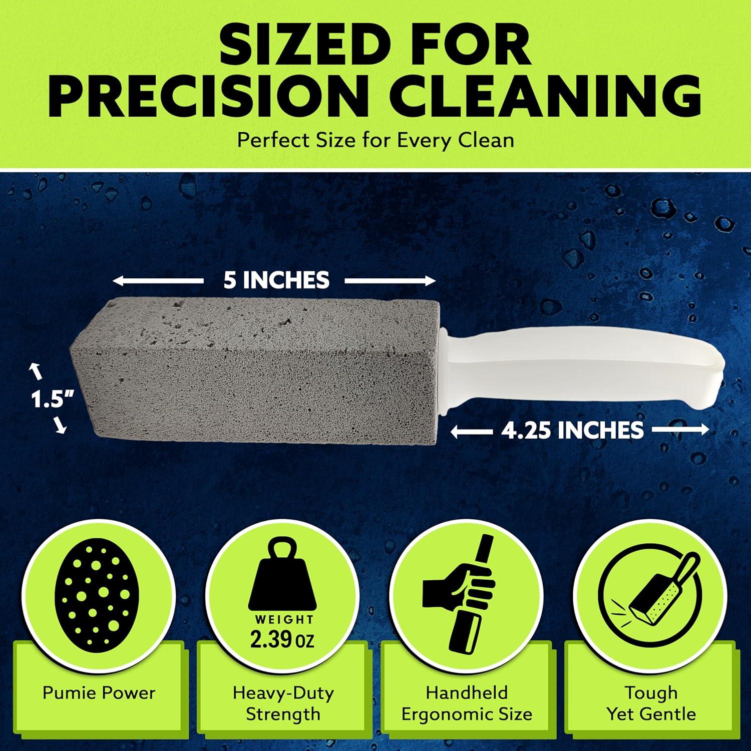 image:imagePUMIE Pumice Stone Toilet Bowl Cleaner 1Pack Heavy Duty Scouring Stick for Toilet Pumice Stone for Cleaning Rings Bowls Hard Water Stains Lime Rust Sink Includes Handle for Easy Use1 Count Pack of 6