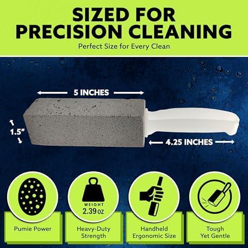 image:imagePUMIE Pumice Stone Toilet Bowl Cleaner 1Pack Heavy Duty Scouring Stick for Toilet Pumice Stone for Cleaning Rings Bowls Hard Water Stains Lime Rust Sink Includes Handle for Easy Use1 Count Pack of 12