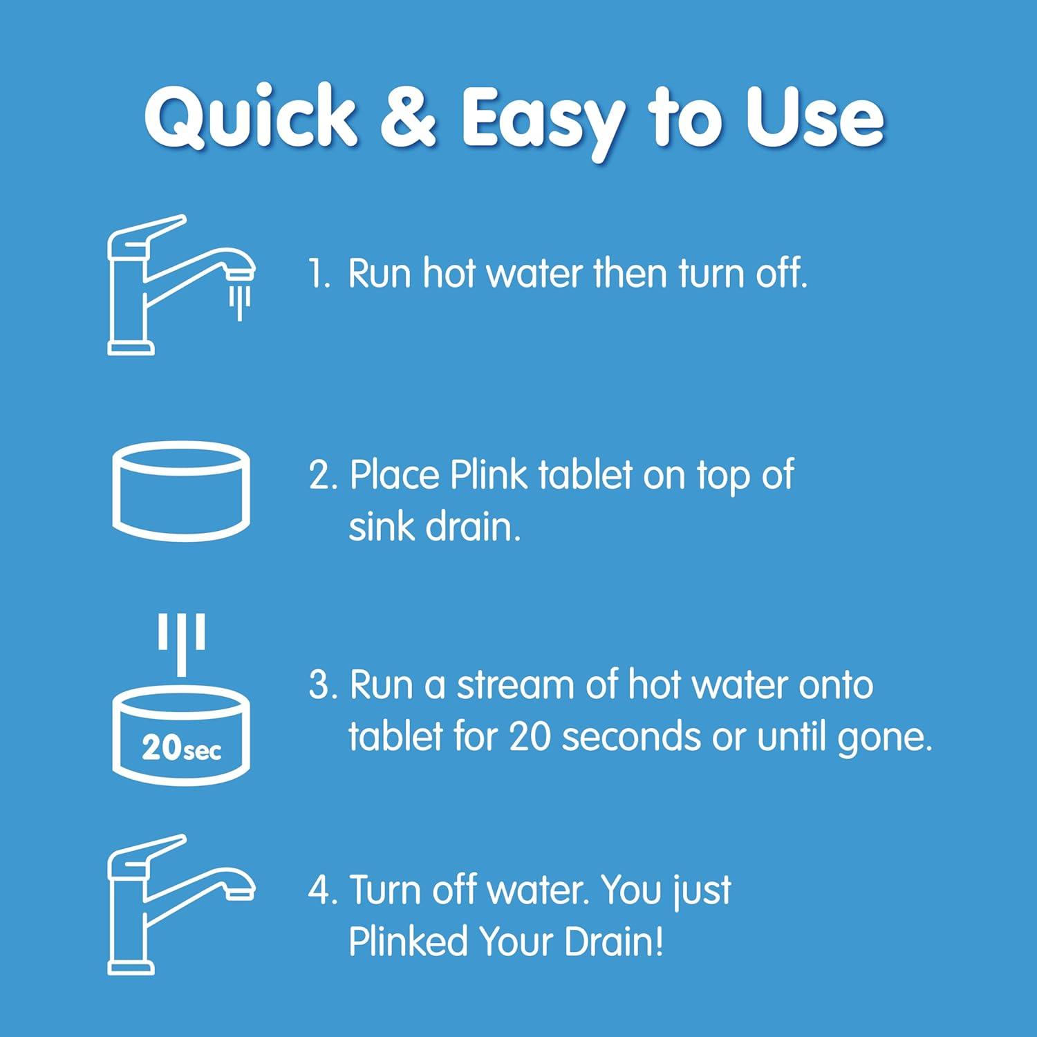 image:imagePlink Fizzy Drain Cleaner and Freshener Prevents Drain Clogs and Buildup Removes Odors from Bathroom and Kitchen Sinks SepticFriendly Made in the USA Lemon Scent 18 Tablets6 Count Pack of 3