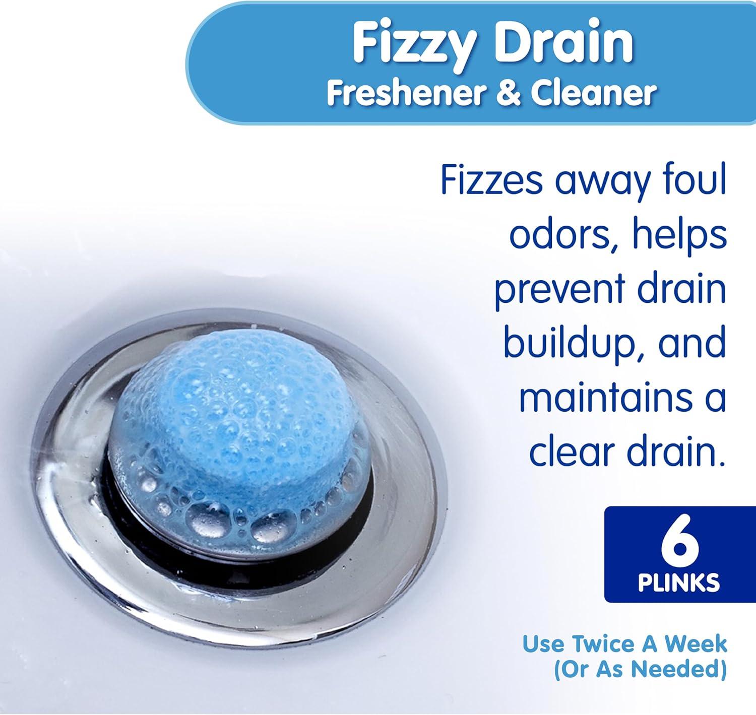 image:imagePlink Fizzy Drain Freshener and Cleaner Prevents Clogs and Removes Odors in Household Sinks Lemon Scent 6Pack6 Count Pack of 1