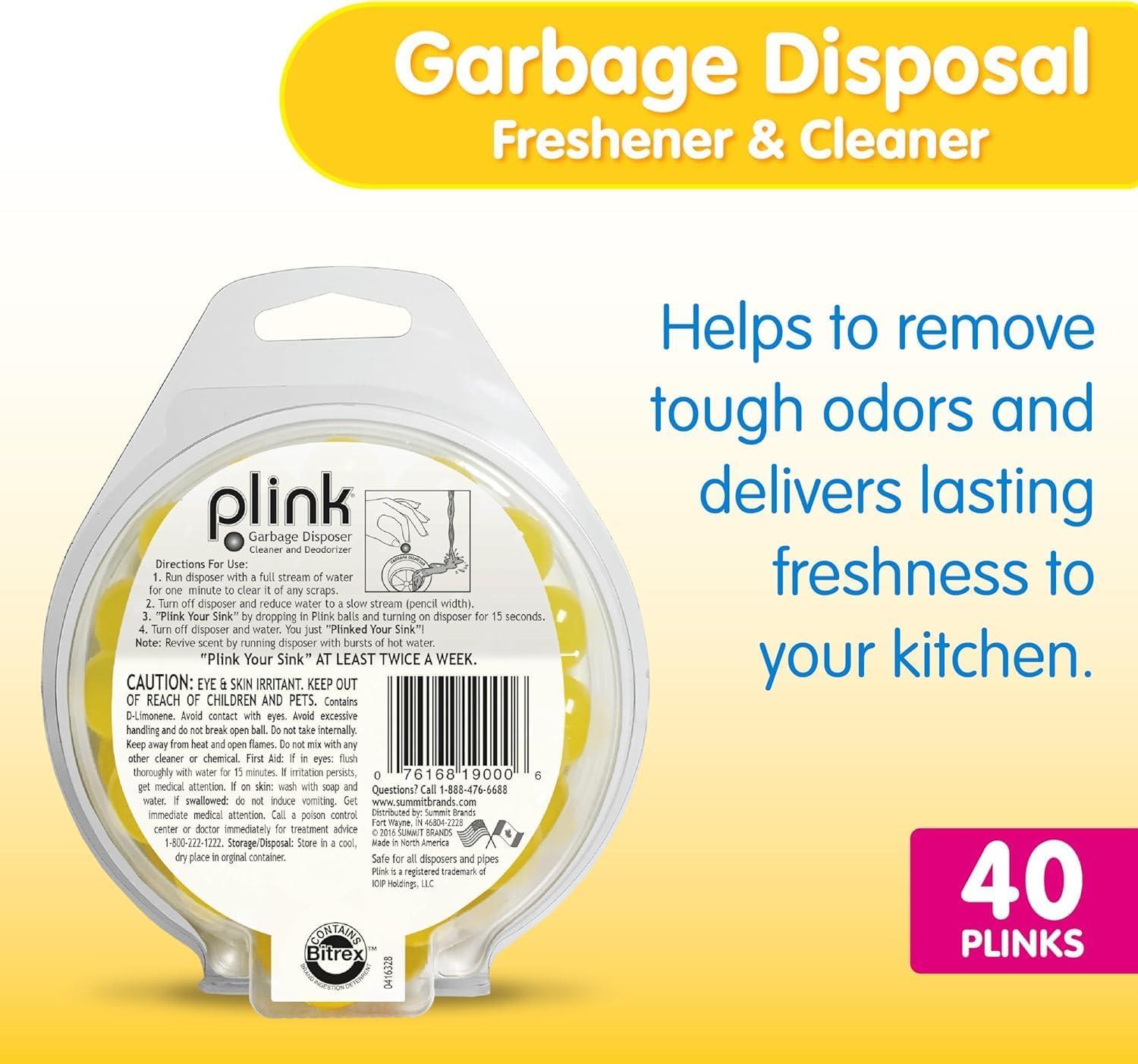 image:imagePlink Garbage Disposal Cleaner Freshener amp Odor Removing Balls Easy to Use Fresh Lemon Scent 40 CountLemon