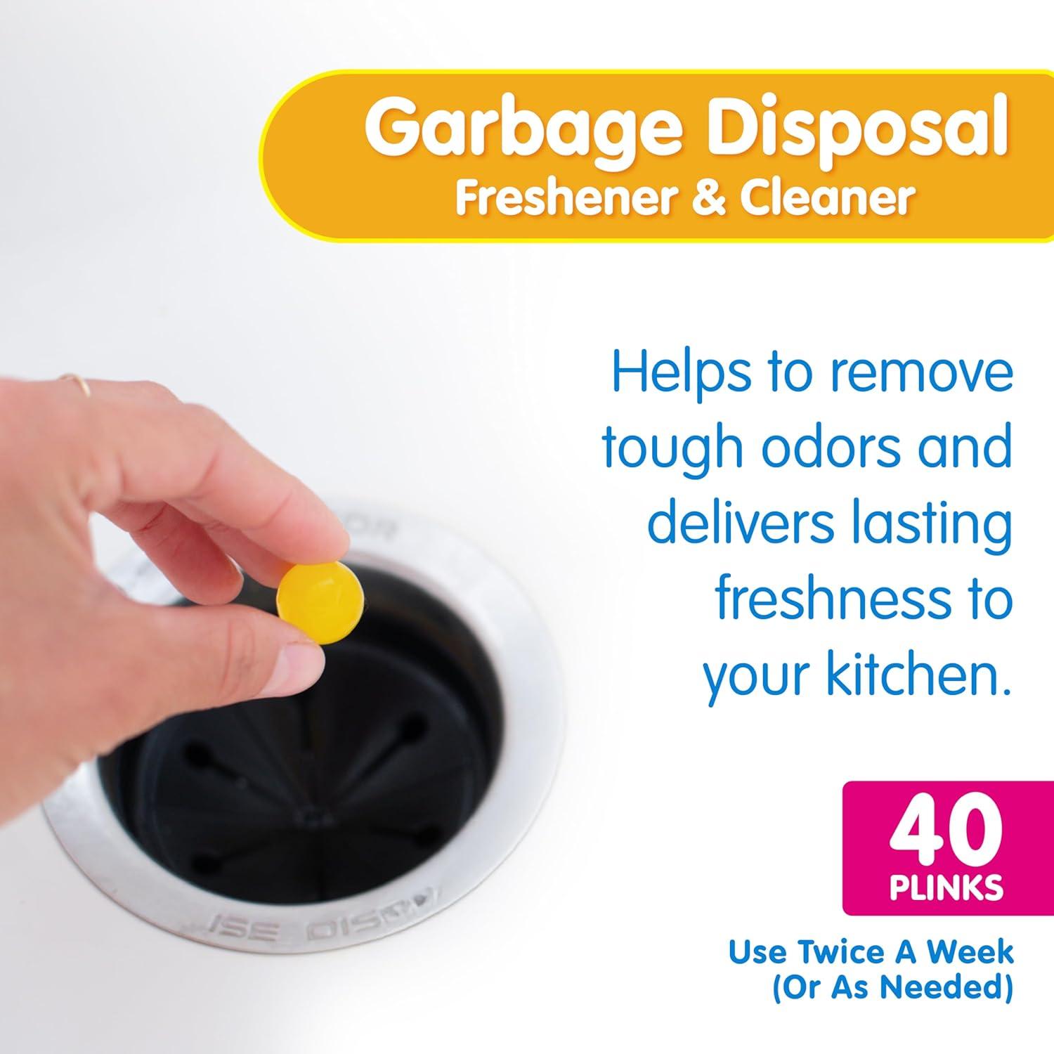 image:imagePlink Garbage Disposal Cleaner Freshener amp Odor Removing Balls Easy to Use Fresh Lemon Scent 40 CountLemon
