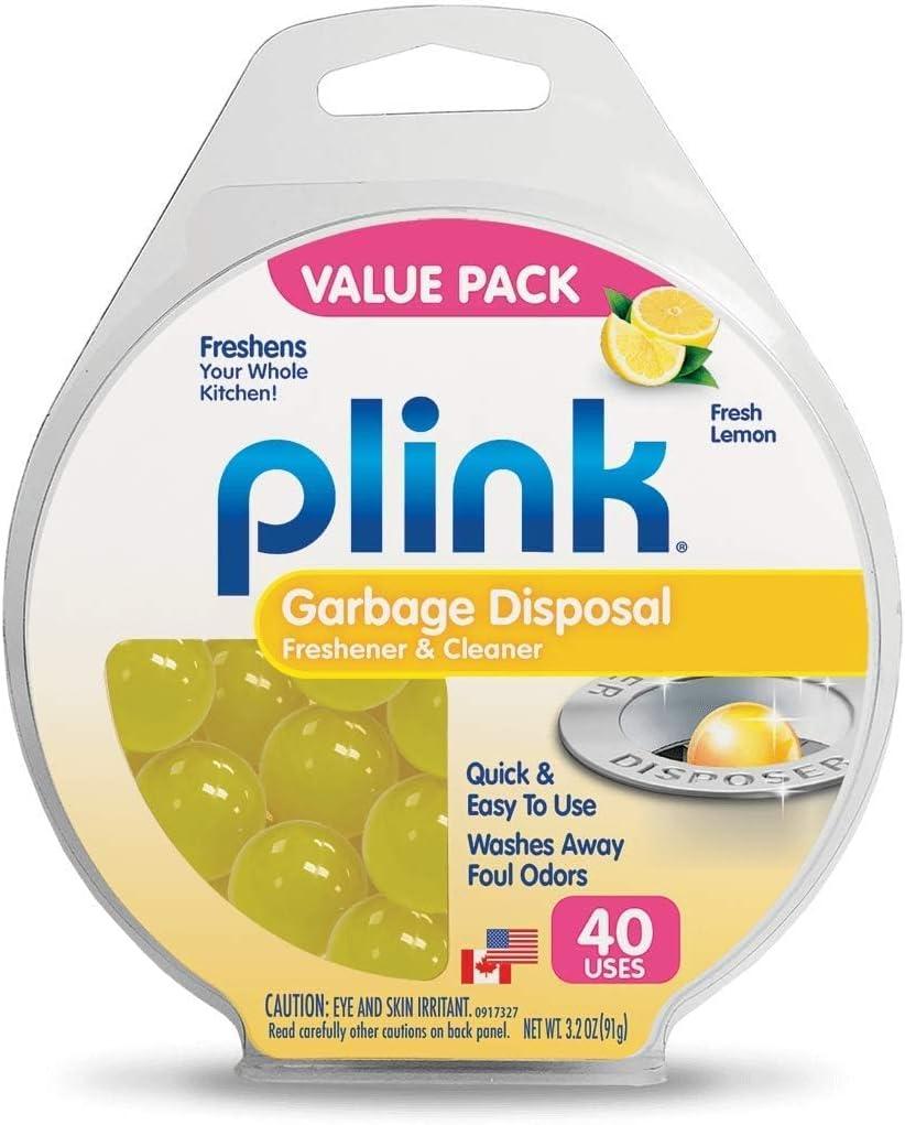image:imagePlink Garbage Disposal Cleaner Freshener amp Odor Removing Balls Easy to Use Fresh Lemon Scent 40 CountLemon