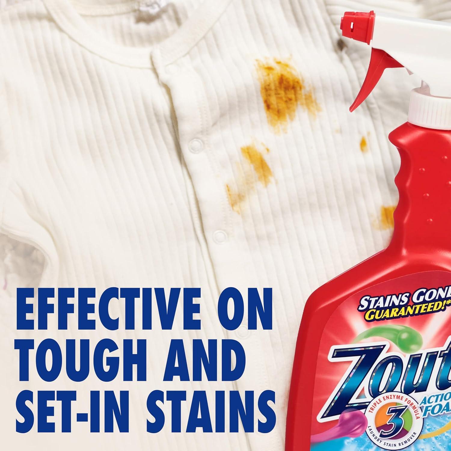image:imageZout Laundry Stain Remover Spray Triple Enzyme Formula Removes the Toughest Stains Made in the USA 22 Ounce Bottles 2PackFoaming Action