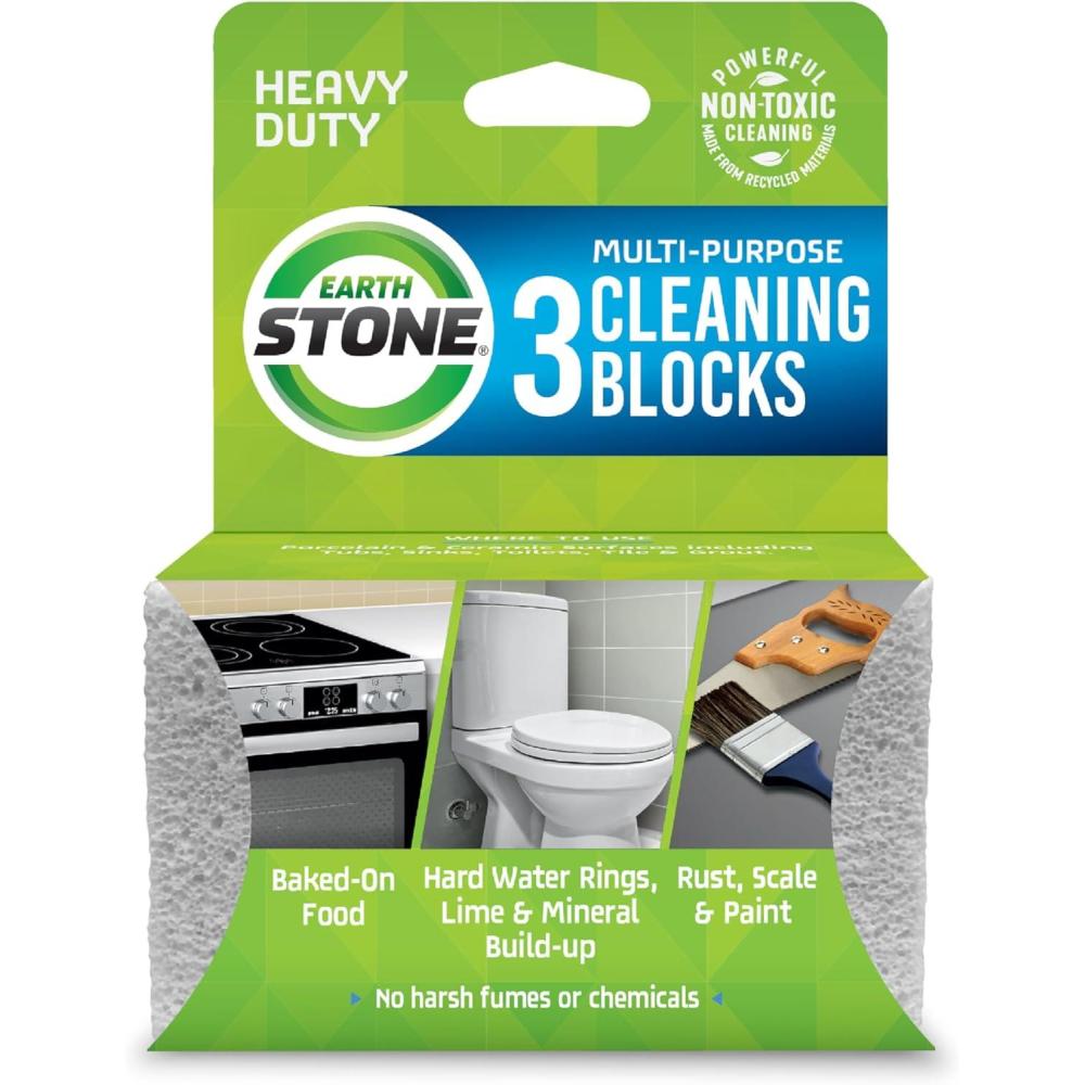 image:imageEarthStone MultiPurpose Cleaning Block For Kitchens Bathrooms Tools and More Made in the USA 3Pack1 Ounce Pack of 1