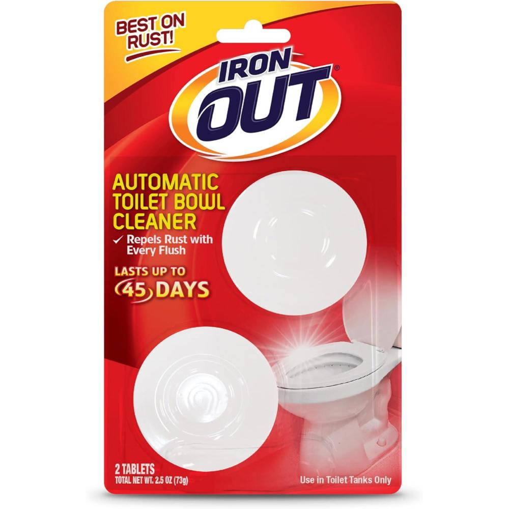 image:imageIron OUT Automatic Toilet Bowl Cleaner Tablets Helps Remove and Prevent Rust Stains with Every Flush Lasts up to 45 Days Made in the USA 2 Tablets2 Count Pack of 1