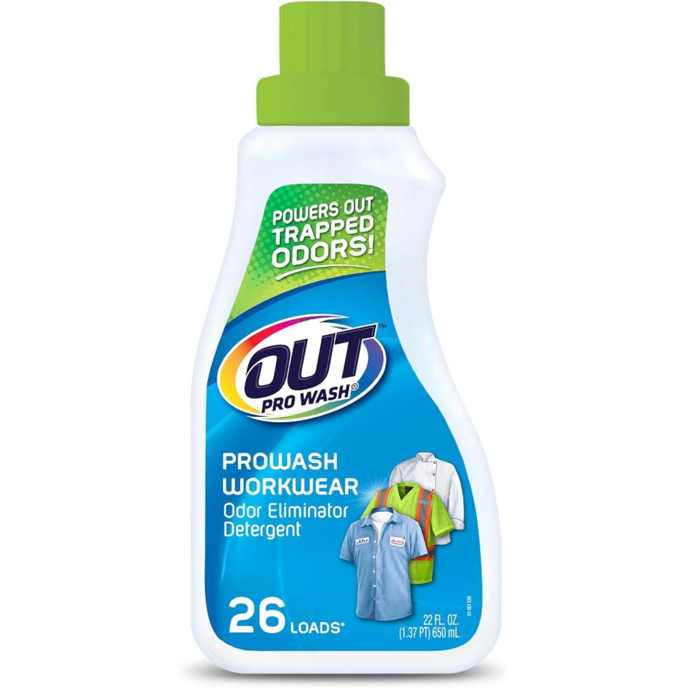 image:imageOUT ProWash Workwear Stain Remover Laundry Detergent and Odor Eliminator Great for Work Clothes Uniforms Active Wear and More Made in the USA 22 Ounce Bottle 2Pack22 Fl Oz Pack of 1