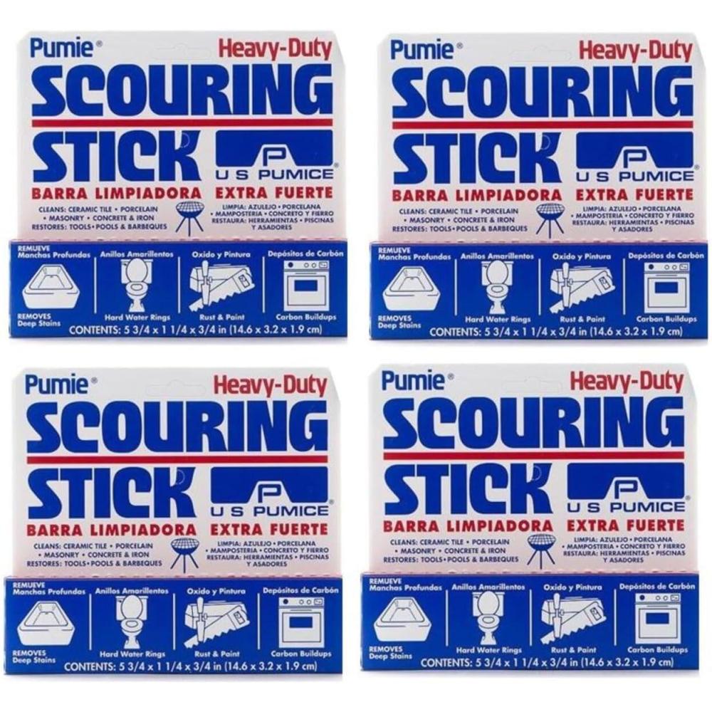 image:imagePUMIE Pumice Scouring Stick for Cleaning Toilet Rings Stain amp Hard Water Rings Tough Bathroom Pools amp Tubs Extra Strong Heavy Duty Pumice Stone for Toilet Cleaning Rust Grills amp Ovens Pack of 121 Count Pack of 4