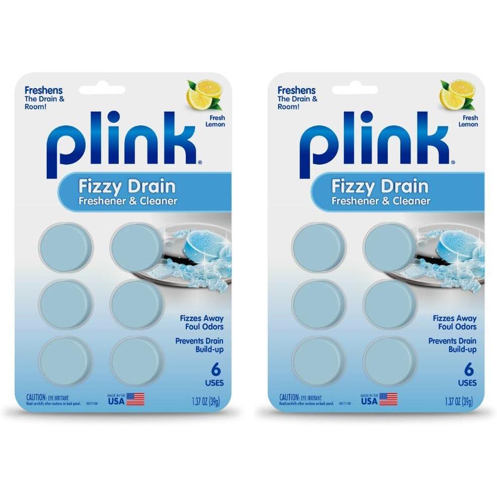 image:imagePlink Fizzy Drain Freshener and Cleaner Prevents Clogs and Removes Odors in Household Sinks Lemon Scent 6Pack6 Count Pack of 2