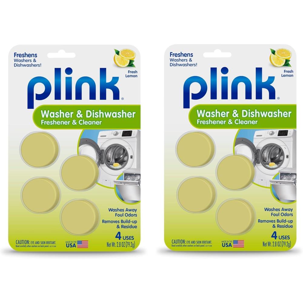 image:imagePlink Washing Machine and Dishwasher Cleaner and Freshener Prevents Residue and Removes Odors in Kitchen and Laundry Room Appliances SepticFriendly Made in the USA Lemon Scent 12 Tablets8 Count Pack of 1