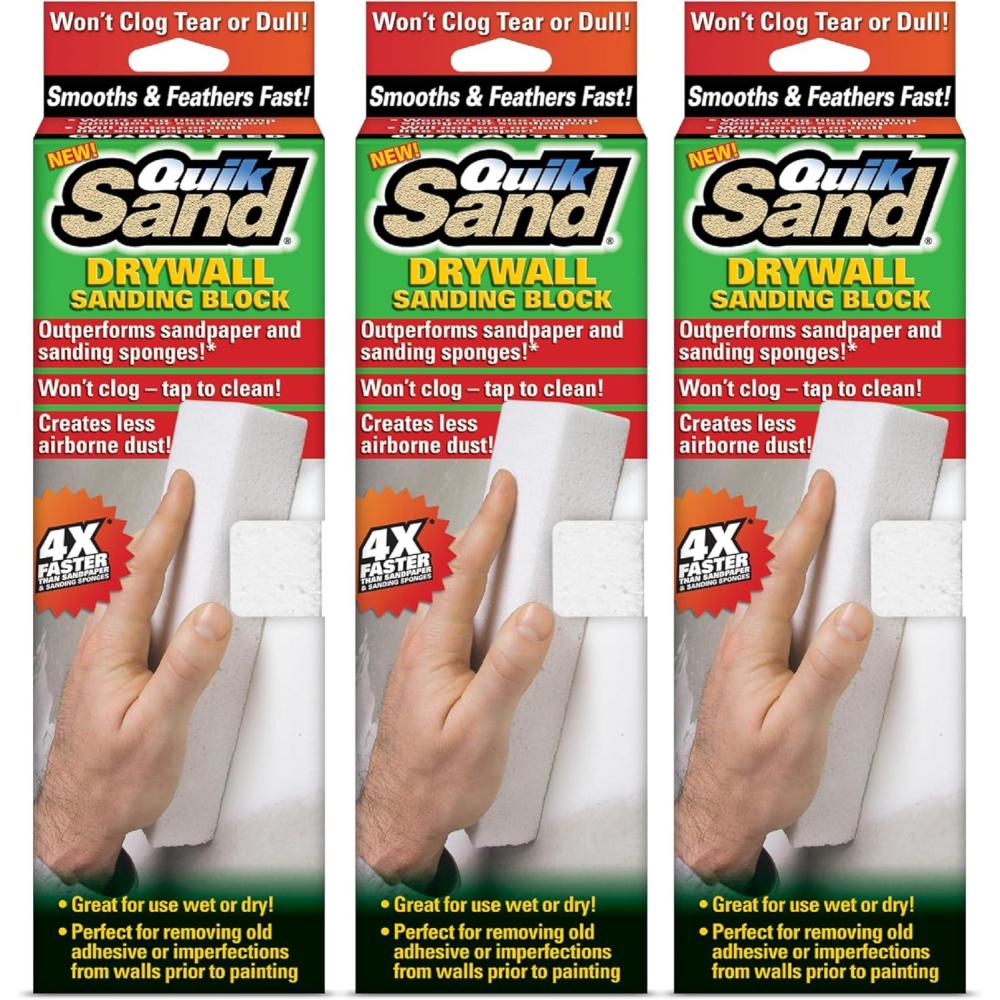 image:imageQuikSand Drywall Sanding Block Smooths and Feathers Fast For Medium to Fine Sanding 3Pack
