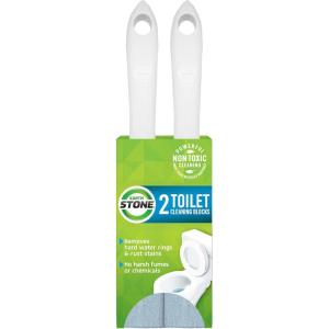 EarthStone Toilet Cleaning Block with 9″ EZ-Grip Built-In Handle, Removes Hardwater and Rust Stains, Made in the USA, 2-Pack(1 Count (Pack of 2))