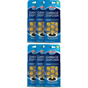 Glisten Garbage Disposer Freshener, Sink Disposal Odor Eliminator, Quick and Easy-to-Use, Lemon Scent, 30 Capsules Total(10 Count (Pack of 6))