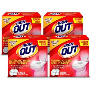 Iron OUT Automatic Toilet Bowl Cleaner Tablets, Helps Remove and Prevent Rust Stains with Every Flush, Lasts up to 45 Days, Made in the USA, 2 Tablets(12 Count (Pack of 2))