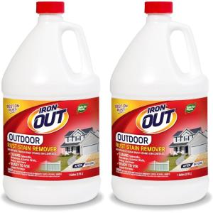Iron OUT Liquid Rust Stain Remover, Pre-mixed, Quickly Removes Rust Stains from Concrete, Vinyl and Other Outdoor Surfaces, No Scrubbing, Safe to Use, Made in the USA, 1 Gallon(2)
