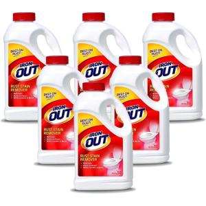 Iron OUT Rust Stain Remover Powder, Remove Rust Stains In Bathrooms, Kitchens, Appliances, Laundry, And Outdoors, 4.75 Pound Bottle(76 Ounce (Pack of 6))