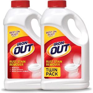Iron OUT Rust Stain Remover, Remove Rust Stains in Bathrooms, Kitchens, Laundry, and Outdoors, No Scrub Powder Formula, Made in the USA, 4.75 Pounds, 2-Pack