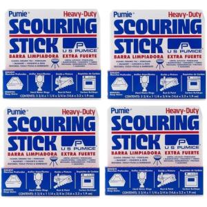 PUMIE Pumice Scouring Stick for Cleaning Toilet Rings Stain & Hard Water Rings, Tough Bathroom, Pools & Tubs, Extra Strong Heavy Duty Pumice Stone for Toilet Cleaning, Rust, Grills & Ovens- Pack of 12(1 Count (Pack of 4))