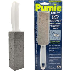 PUMIE Pumice Stone Toilet Bowl Cleaner (1-Pack) – Heavy Duty Scouring Stick for Toilet – Pumice Stone for Cleaning Rings, Bowls, Hard Water Stains, Lime, Rust, Sink – Includes Handle for Easy Use(1 Count (Pack of 1))