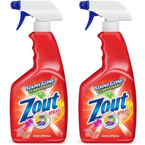Zout Laundry Stain Remover Spray, Triple Enzyme Formula Removes the Toughest Stains, Made in the USA, 22 Ounce Bottles, 2-Pack(Liquid Spray)